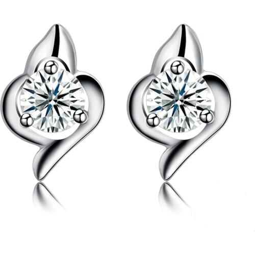 ZEMIOR 925 Sterling Silver Trendy Irregular Women Earrings Dazzling 5A Cubic Zirconia Earring Studs Hot Sale Silver Jewelry