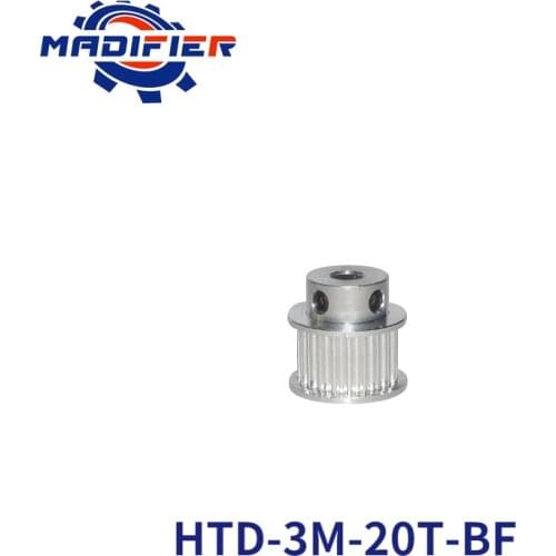 BF type 20 teeth 3M Timing Pulley Bore 5mm 6mm 6.35mm 8mm 10mm for HTD3M belt used in linear pulley 20Teeth 20T