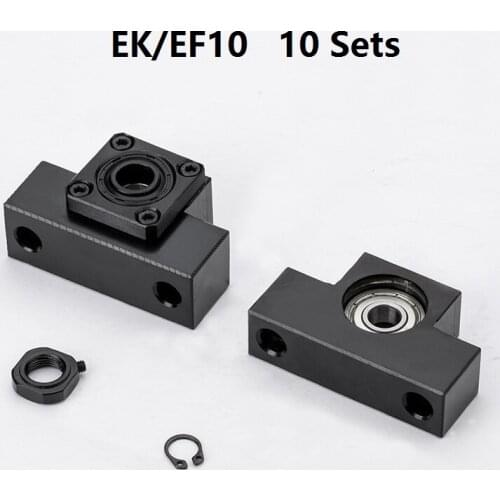 10pcs EK10 Fixed Side and 10pcs EF10 Floated Side for ball screw end support cnc part 10 sets EK/EF10