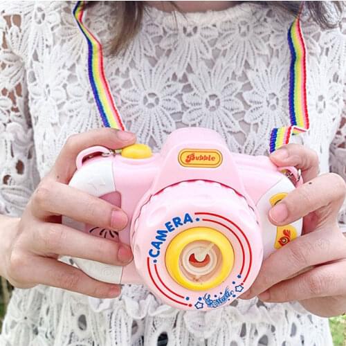2020 Cute Camera Automatic Music Bubble Machine Gun Soap Bubble Blower Outdoor Kids Child juguetes brinquedos Toy for Kids