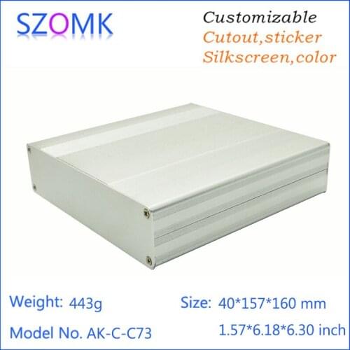 4 pcs, 40*157*160mm szomk silver aluminium extrusion case split type aluminum instrument housing pcb enclosure cabinet housing