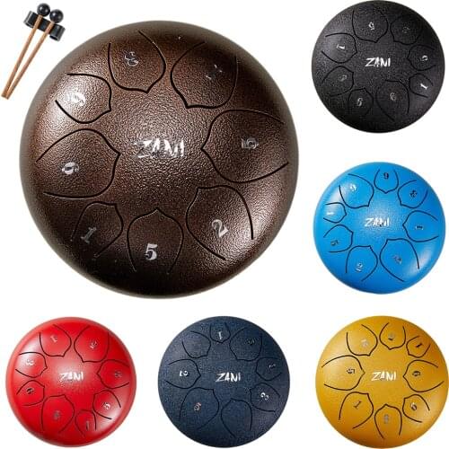 8 Tune 6 Inch Tongue Drum Dram Music Instruments Steel Handdrum Meditation Drumset Hand Pan with Drumstick Drum Bag