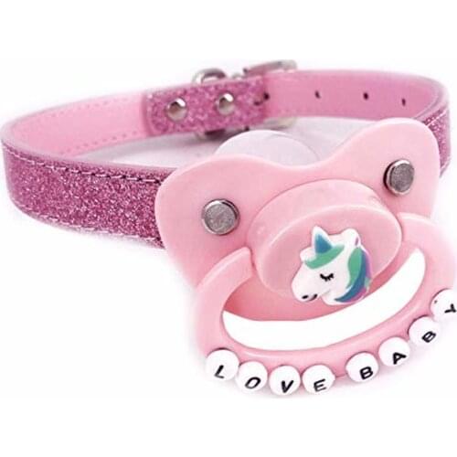 Abdl custom pink glitter gag belt adult baby Pacifier feeding ddlg Baby silicone pacifier and pacifier accessories Nipple holder