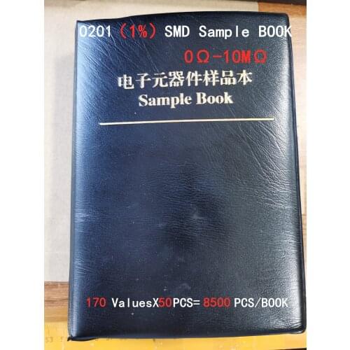 Free Shipping 8500pcs 170Values 0201 SMD Chip Resistors 1% 0-10M Assortment Kit Sample Book Resistors Kit