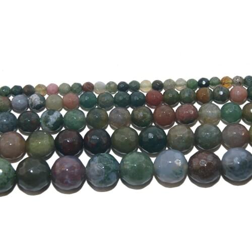Faceted Natural Stone India Agates Beads 4 6 8 10 12 MM Pick Size For Jewelry Making Charm DIY Bracelet Necklace Material