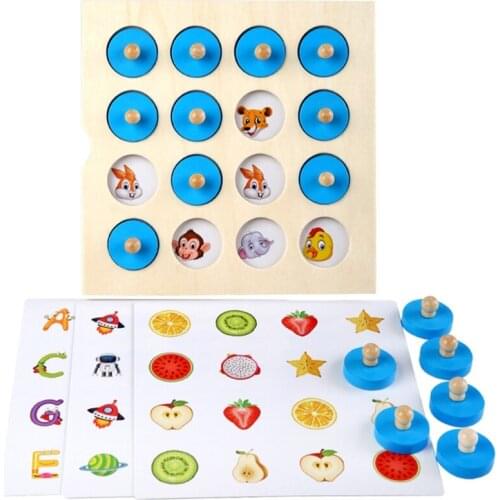 Montessori Busy Board Wooden Tangram Thicken Early Learning Recognition Toy Instant Memory Training Kid 3+ Birthday Gift