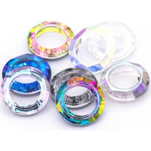 10pcs Jewelry Accessories Weding decorations Crystal Glass rhinestones Angel Ring for Pendant DIY crystal Clear jewelry applique