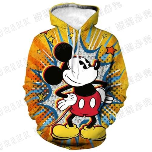 Mickey Mouse Hoodies Men Women Children Sweatshirts 3D Print Pullover Streetwear Casual Long Sleeve Boy Girl Kids Cool Coat