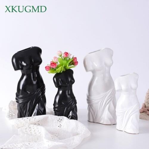Nordic Ceramic Bust Body Art Vase Decoration Creative Living Room Study Wine Cabinet Home Decorat Ornaments