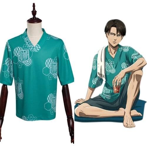 Anime Attack on Titan Levi Ackerman Shirt Cosplay Costume Adult Pullover Shirt Tops Halloween Carnival Costumes