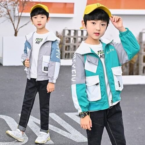 With Pocket Spring Autumn Boy Coat Jackets Overcoat Top Kids Teenage Gift Children Clothes Gift Formal School High Quality
