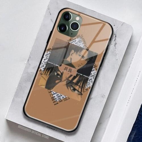 Levi Ackerman Attack on Titan Soft Silicone Glass for iPhone SE 6 6s 7 8 Plus X XR XS 11 12 Mini Pro Max Phone Case Cover Shell