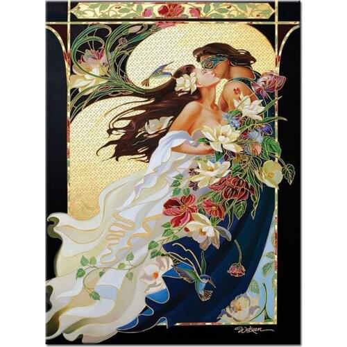 Diy diamond painting Kissing couple diamond embroidery 5d cross stitch mosaic bead embroidery kit 3d full square round