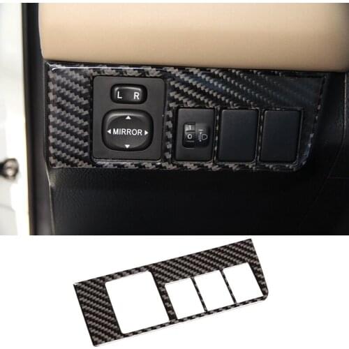 Carbon Fiber ABS Side Rear View Mirror Adjustment Button Panel Trim Cover for Toyota RAV4 2015-2019 Car Stylings