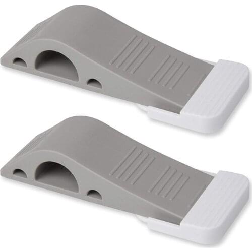 Door Stopper 2 Pack Set Premium Heavy Duty Door Stop Rubber Wedge with Decorative Storage Holder-Perfect Doorstop for Draft Stop