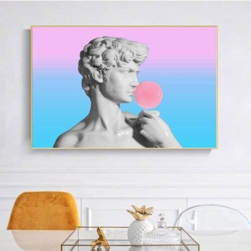 Vaporwave Sculpture Of David Wall Art Posters And Prints Funny Art Canvas Paintings On the Wall Nordic Art David Pictures Decor