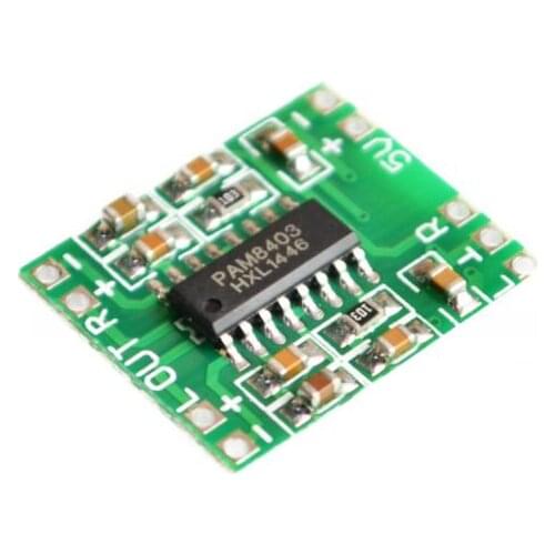 【SIMPLE ROBOT】PAM8403 Super mini digital amplifier board 2 * 3W Class D digital amplifier board efficient 2.5 to 5V USB power su