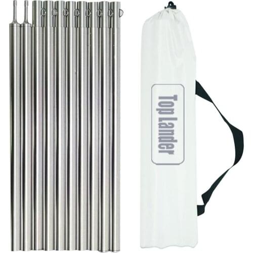 Adjustable Canopy Support Pole Aluminum Camping Tent Bracket Awning Frame Tent Rods with Storage Bag for Outdoor Camping Use