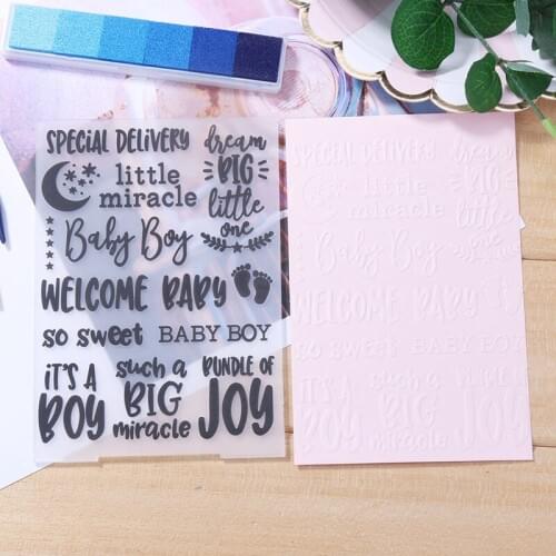 Special Its A Boy Plastic Embossing Folder 2019 for Scrapbooking DIY Photo Diary Album Paper Card Scrapbook Decoration Ornament