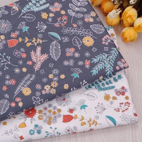 Dark Blue Floral Cotton Fabric,Patchwork Cloth,DIY Sewing Quilting Fat Quarters Material Tecido Tilda For Baby Home Textiles