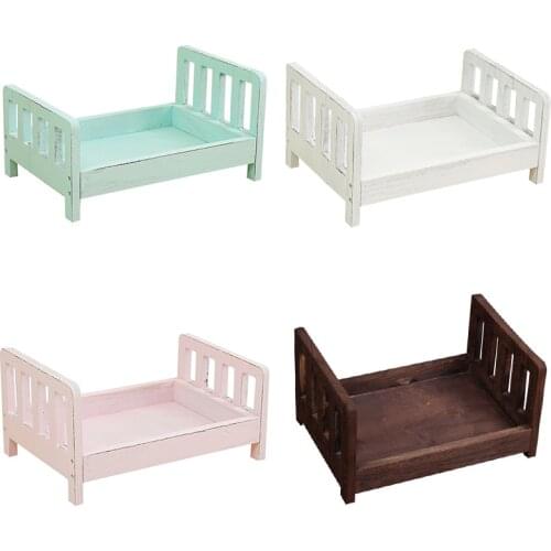 Vintage Wooden Baby Crib Bed Photography Props Detachable Baby Posing Bed Sofa Basket Photography Studio Background Infant Crib
