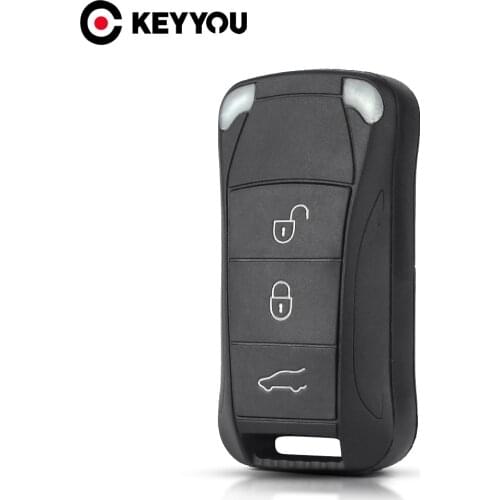 KEYYOU Replacement Remote Flip Folding Car Key Shell Case 3 Buttons For Porsche Cayenne 2010 2009 2008 2003 2004 2005 2006 Key