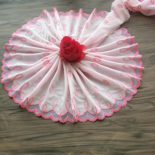 2Meters/lot 20cm Pink Soft Mesh Cloth Lace Trims Lace Pretty Baby Doll/Consume Clothes Lace Trims Z1352