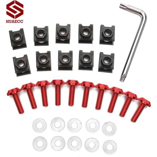 10pcs Motorcycle Fairing Body Work Bolts Nuts M6 6MM Screw for Yamaha Honda KTM Aprilia Kawasaki
