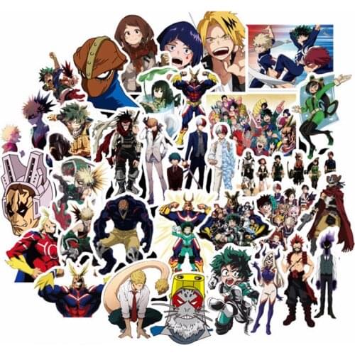 100PCS Anime My Hero Academia Peripheral Stickers Luggage Computer Guitar Skateboard DIY Decorative Waterproof Stickers Gift