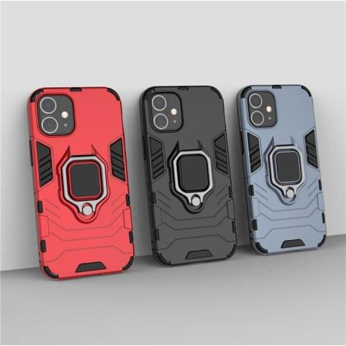 100pcs/lot Hybrid TPU+PC Armor Back Phone Case For iPhone 12 Pro Max / 12 Mini / 12 Pro 5.4 6.1 6.7 inch Car With Ring Bracket