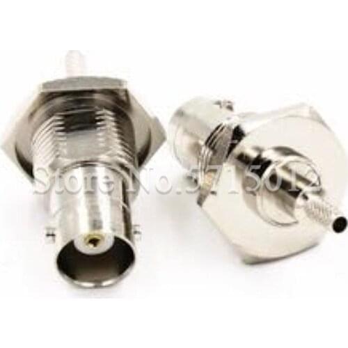 2Pcs BNC RF Coaxial Connector Pure Copper BNC Famale Head Converter Adaptor for Connect RG316 RG174 Cable