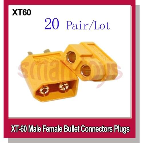 20Pair XT60 XT-60 Bullet Connectors Plugs Male and Female For RC Lipo Battery ESC Motor