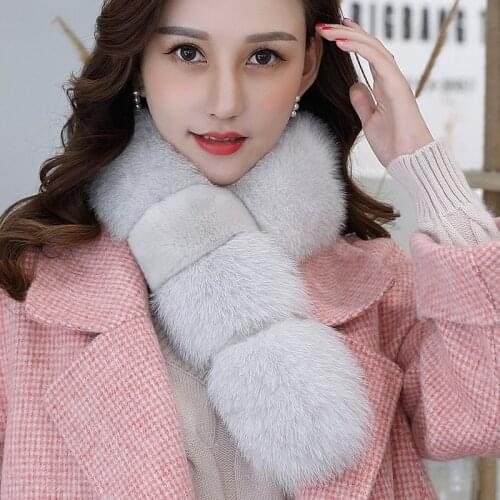 2020 Fxfurs Fur Scarf Fox Fur Real Fur Cute General Thickened New Winter Female Solid Women Fashion Adult