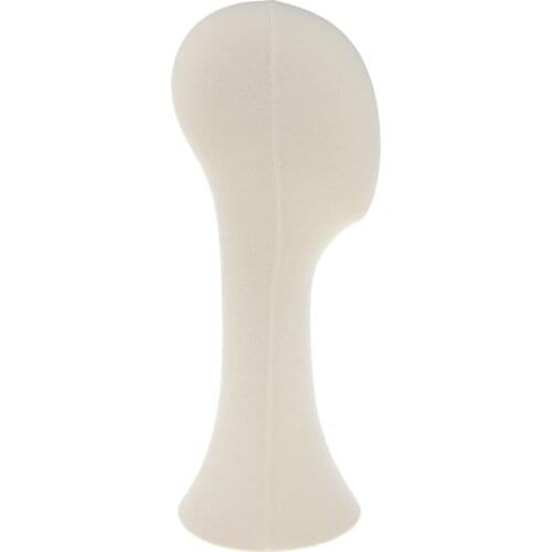 21 inch Cork Canvas Block Manequin Head Wig Making Model Hat Caps Tie Display Styling Head Manikin Doll Head with Long Neck