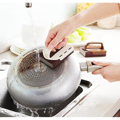 3PCS Wonder life Emery Sponge Nano Melamine Pot Brush For Removing Rust Kitchen Tool Sponge Cleaning Brush Descaling Rub Pot