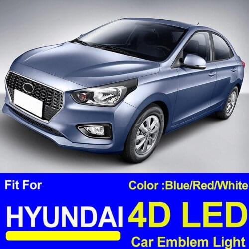 4D Car Emblem Light Badge Cvoers Auto Logo Lamp for VERNA Elantra SONATA YTUCSON ACCENT IX35 I30 TUCSON GENESIS COUPE