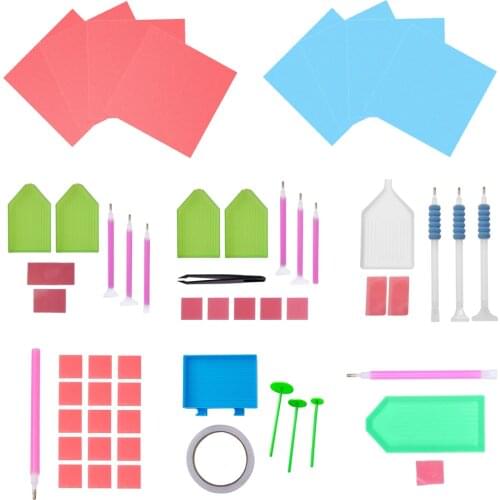 5D DIY Diamond Painting Tools Storage Box Sticky Pen DIY Embroidery Cross Stitch Tool Kit Diamond Painting Drill Pen Tools Set