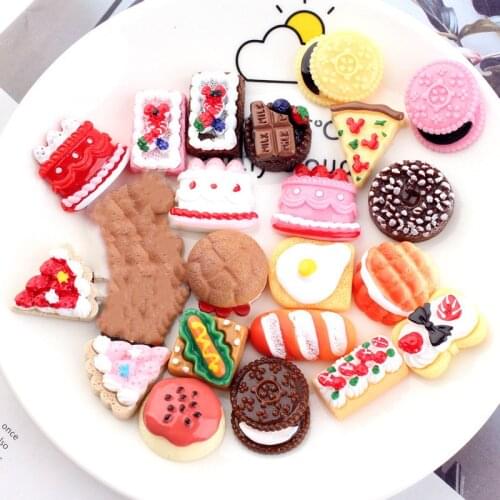 8PCS Dollhouse Miniature Cake Dessert Shop Biscuit Cake Chocolate Simulation Toy Mini Kitchen for Barbies Food Toy Accessories