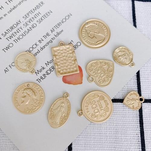 DIY alloy electroplating accessories wholesale retro European and American fashion head COIN PENDANT HANDMADE accessories