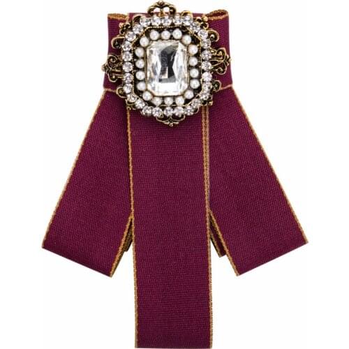 2018 New Woman Brooches Pin Ribbon Bowknot Pearl Rhinestone Elegant Corsage Brooch Fashion Jewelry Shirt Dress Accessories