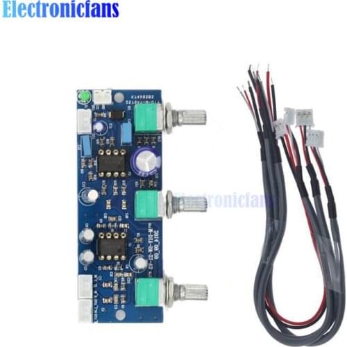 DC 12V-24V 22Hz-300Hz NE5532 Single-supply Low-pass Filter Plate Subwoofer 2.1 Channel Pre-Amplifier Preamp Board Module