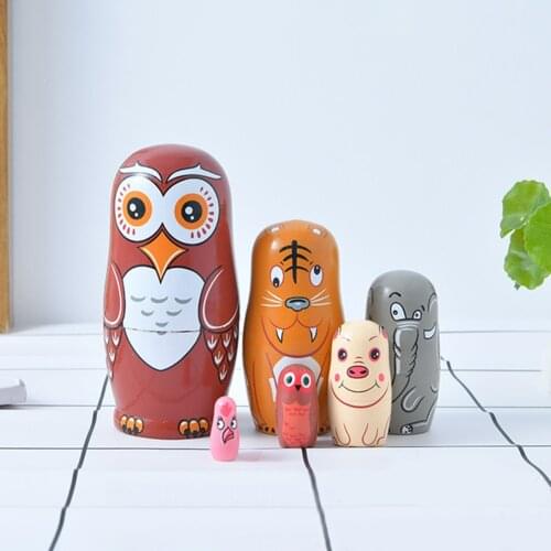 5/6 Layers Pattern Wooden Matryoshka Dolls Toys Russian Hand Nesting Dolls Best Wishes Wood Poupee Russe Kids Gift Home Decor