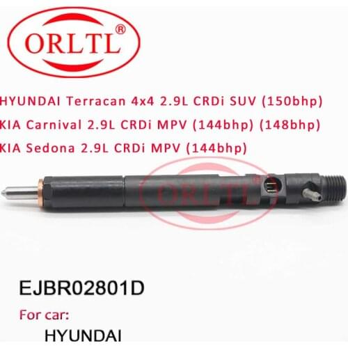 Common Rail Injector EJBR02801D Diesel Injector 33800-4X500 New Injector 33801-4X500 Nozzle Valve 9308-621C For HYUNDAI Terracan