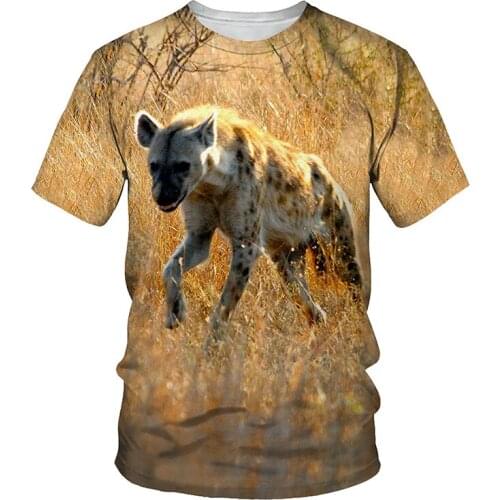 3D Hyena Print T-shirt Men 2021 Fashion Summer O Neck Short Sleeve Tees Tops 3D Style Male Clothes Casual Funny T-shirts