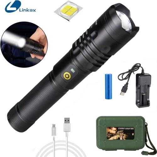 IPX5 waterproof portable working torch led lamp USB rechargeable 5modes lighting P50 high brightness powerful camping flashlight