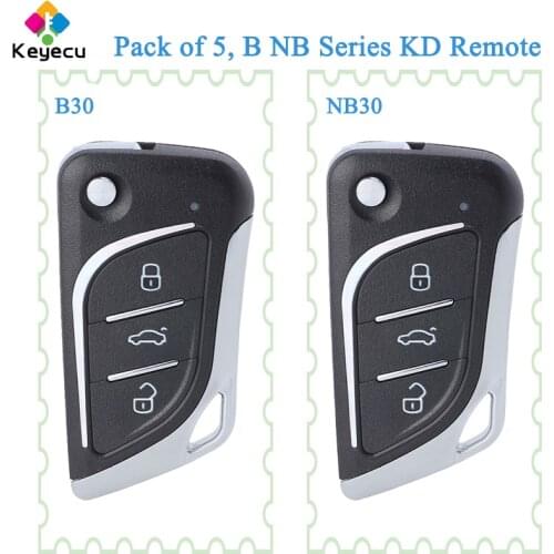 KEYECU 5 Pieces KEYDIY B NB Series B30 NB30 3 Button KD Universal Remote Key for KD900 URG200 KD900+ Mini KD KD-X2 Programmer