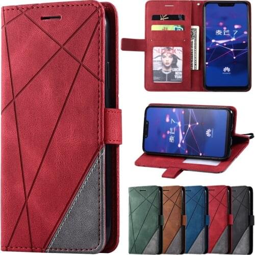 Leather Case For Huawei P20 P30 P40 Pro Lite E Mate 20 30 40 Pro Lite P Smart 2019 Y6P 2020 2021 Shockproof Phone Stand Cover