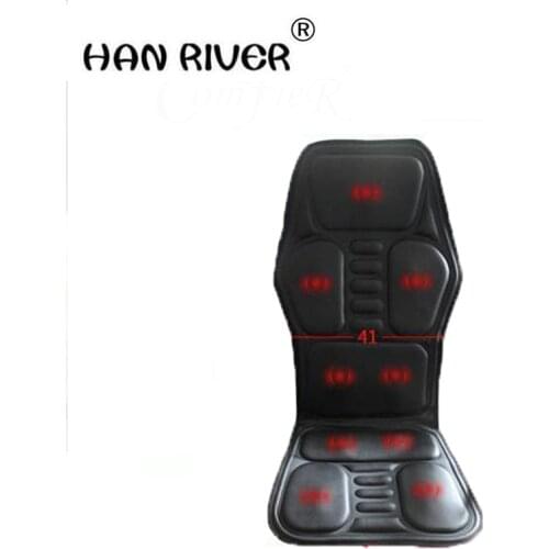 Heated Back Massage Seat Topper Car Home Office Seat Massager Heat Vibrate Cushion Back Neck Chair Car Pain + An Plug-Adapter
