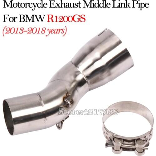 Motorcycle Exhaust Pipe Middle Link Pipe Modified Escape Moto For BMW R1200GS ADV 2013 2014 2015 2016 2017 2018 Years Slip On