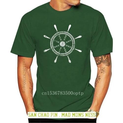 Oldschool Nautical Wheel I T-Shirt - Tattoo Boat Ship Sailing Anchor Star Sailor Men Brand Famous Clothing Men T-Shirts Cotton